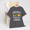 Dim Gray Buffalo City T‑Shirt – Gold Star & Bison Graphic Tee
