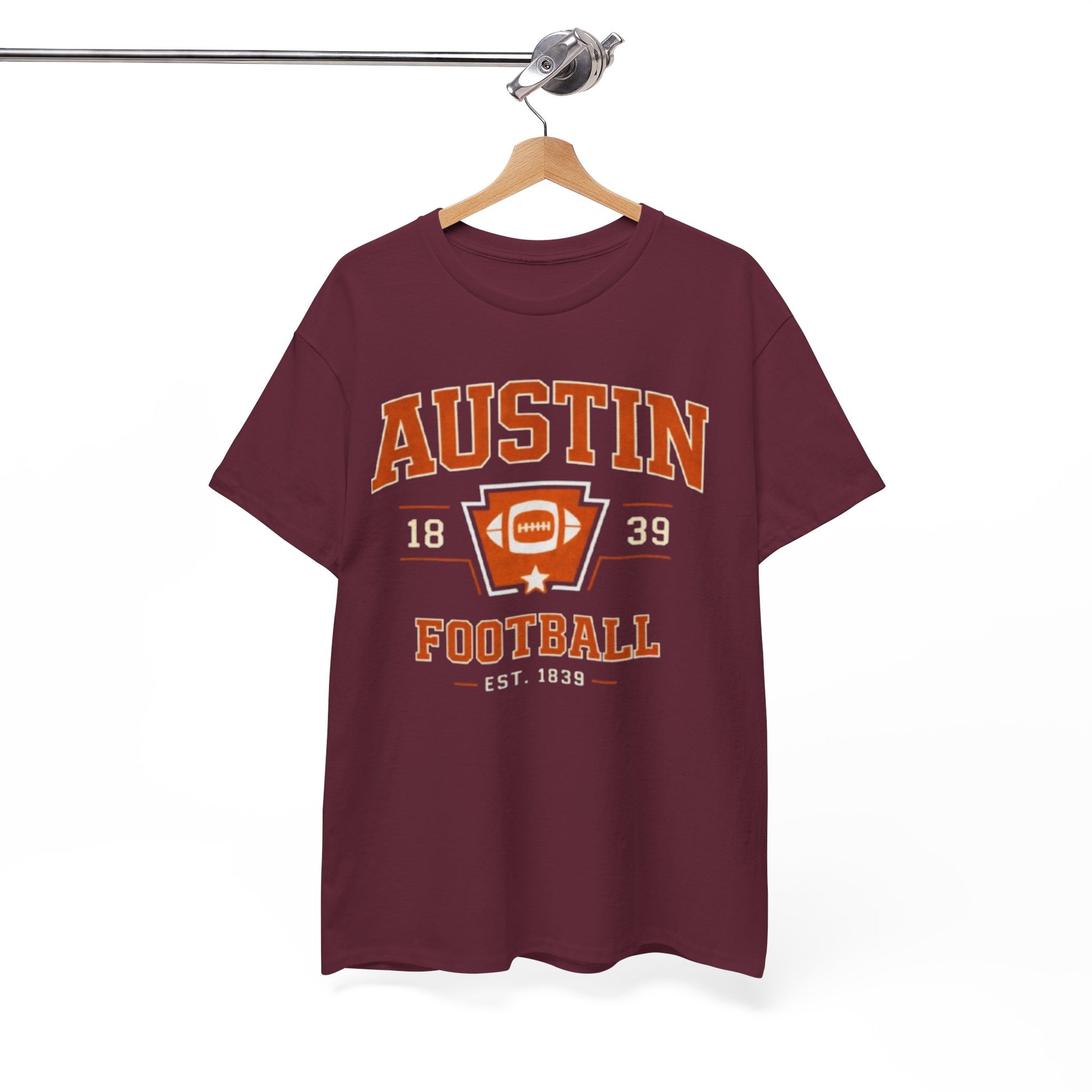 White Smoke Austin Football Graphic Tee – Vintage Collegiate Football Shirt