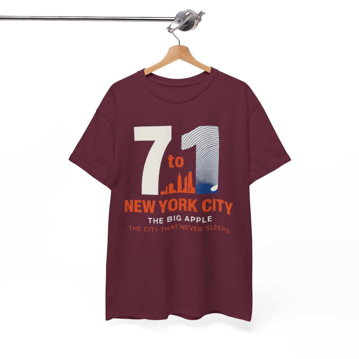 White Smoke New York City 7 to 1 Skyline Tee — The City That Never Sleeps