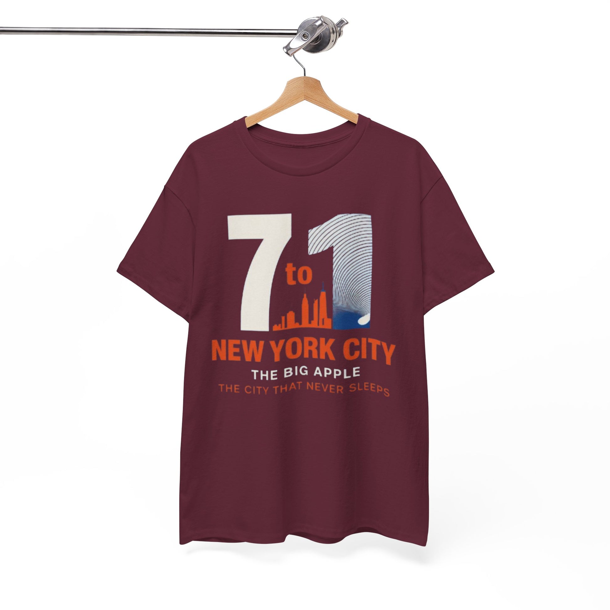 White Smoke New York City 7 to 1 Skyline Tee — The City That Never Sleeps