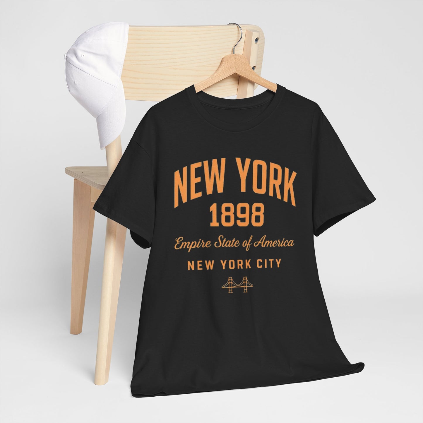 Dark Slate Gray New York 1898 Vintage Tee — Empire State of America City T‑Shirt