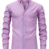 White Smoke Men's New Thin Digital Print Striped Long Sleeve Shirt, Wrinkle-, No Ironing, Versatile Fashion Date Shirt