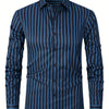 Dark Slate Gray Striped Business Shirt
