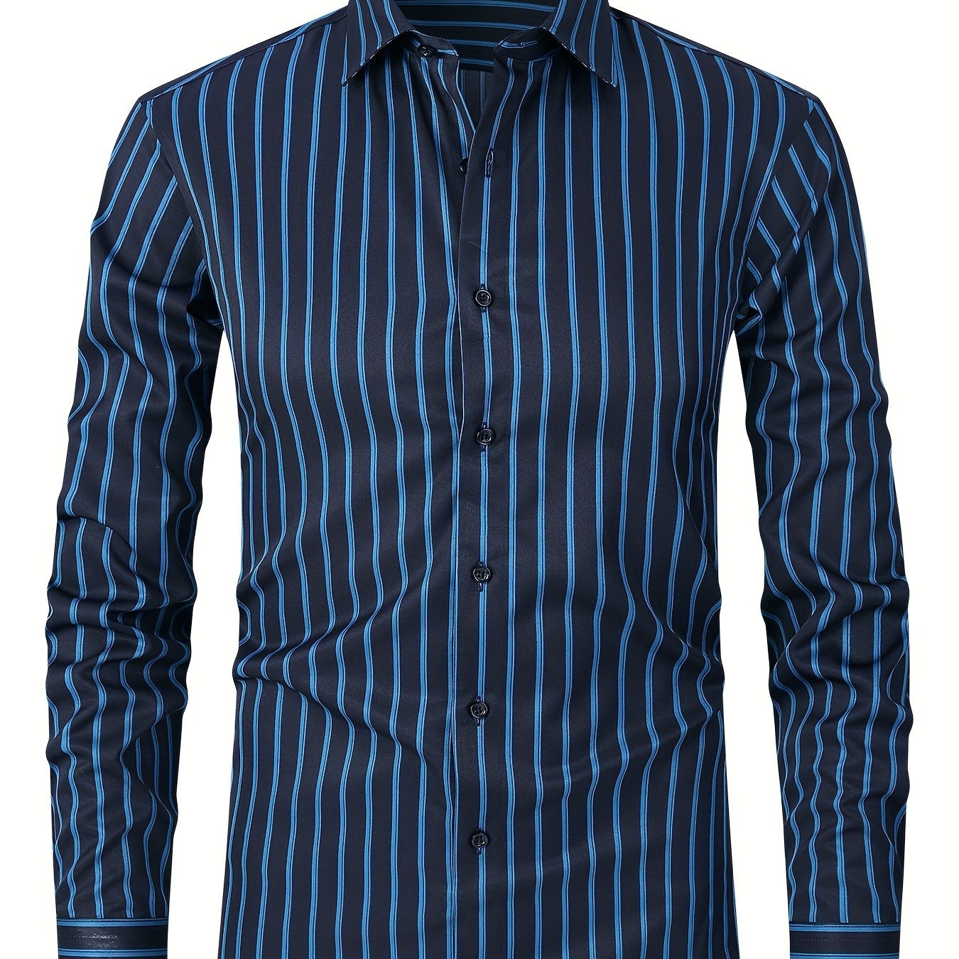 Dark Slate Gray Striped Business Shirt