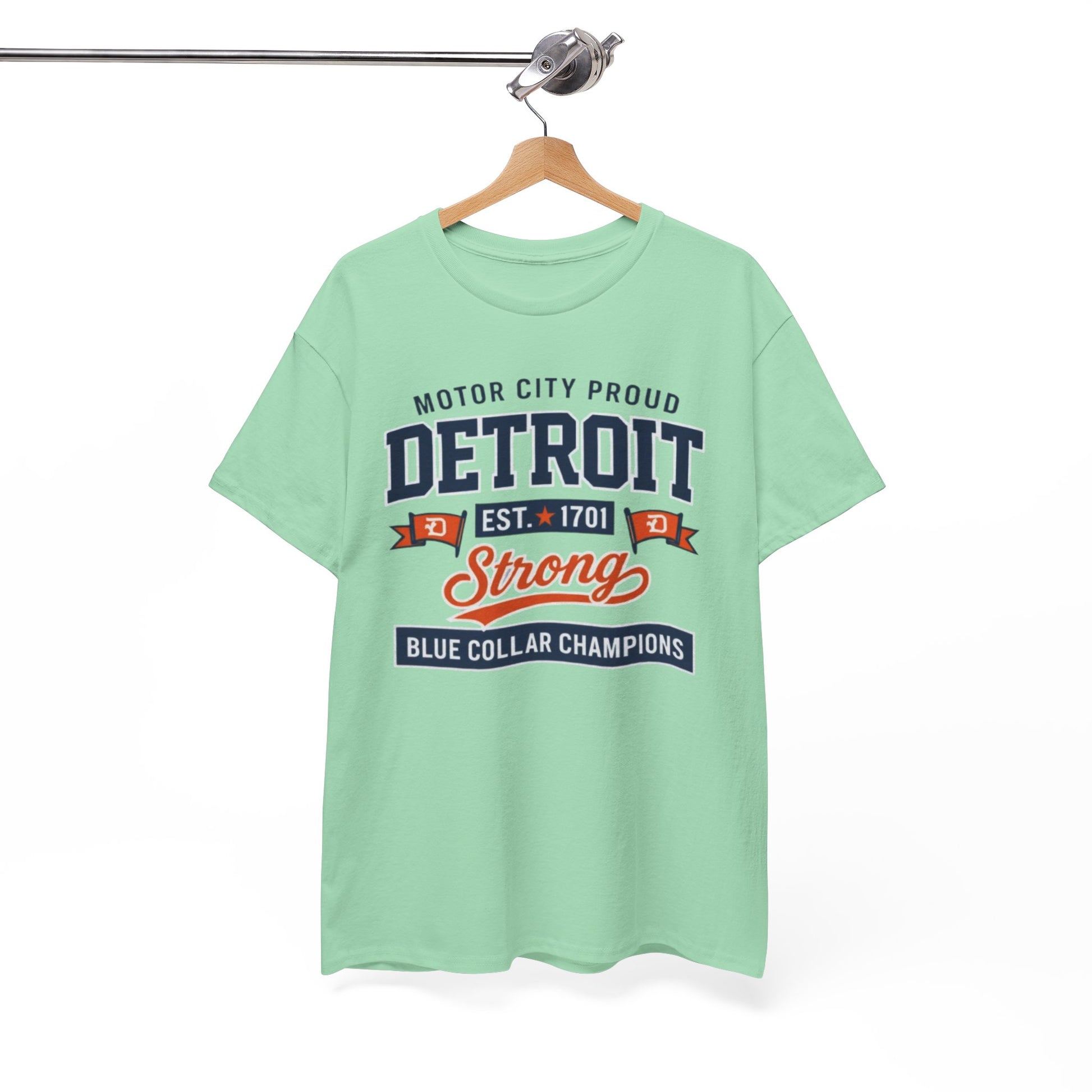 White Smoke Detroit Strong T-Shirt — Motor City "Blue Collar Champions" Tee