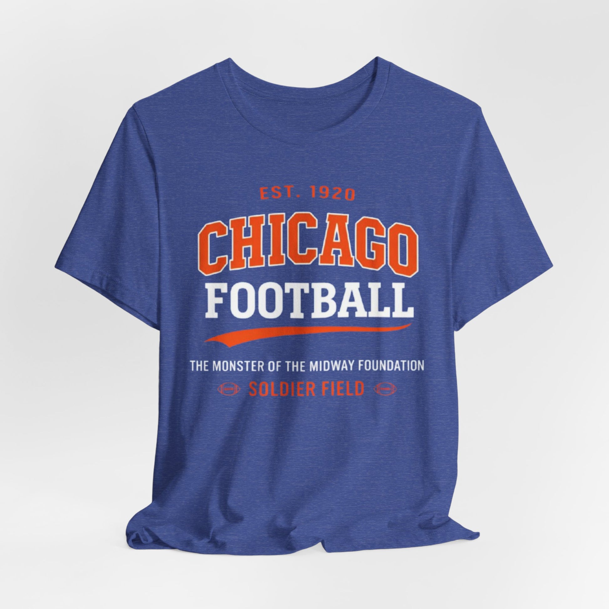 Lavender Chicago Football Tee — Soldier Field Vintage-style Fan Shirt