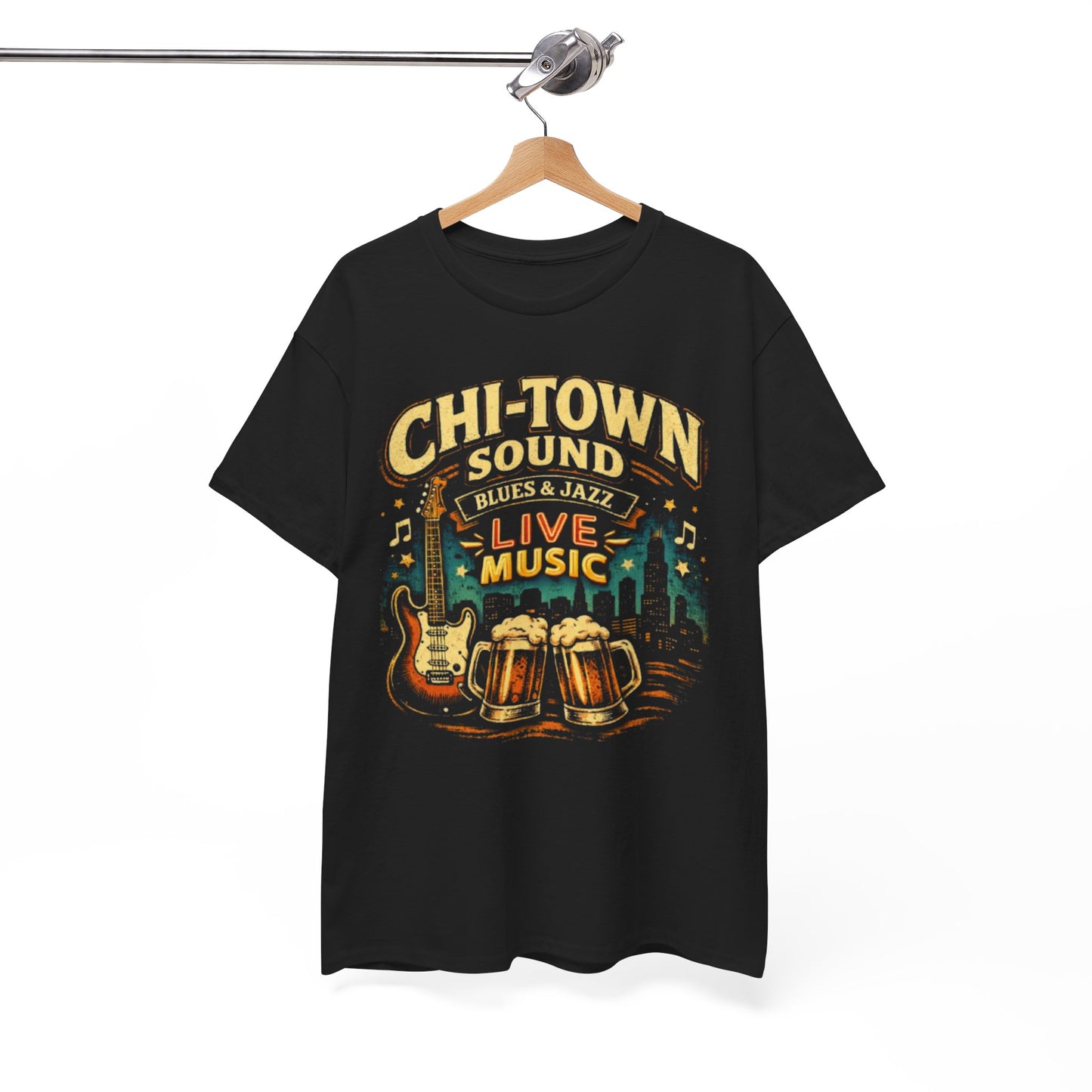 White Smoke Chi-Town Sound Blues and Jazz Live Music T-Shirt – Chicago Vintage Music Graphic Tee