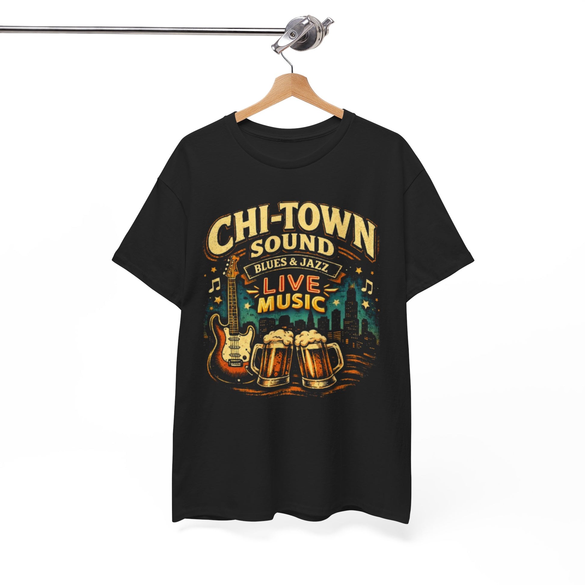 White Smoke Chi-Town Sound Blues and Jazz Live Music T-Shirt – Chicago Vintage Music Graphic Tee