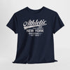 Black Athletic New York Baseball Tee — 'Athletic: Run, Push Yourself' Vintage Sport T-Shirt