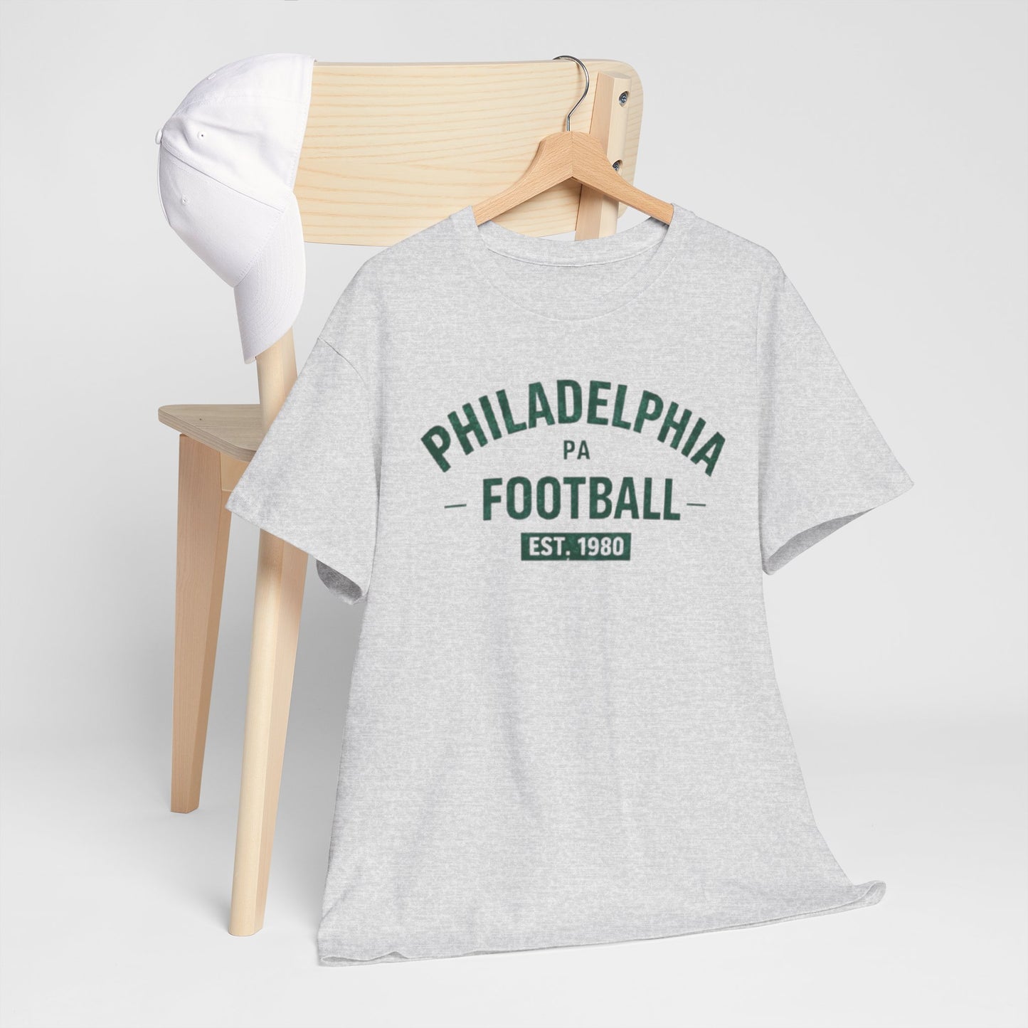 Light Gray Philadelphia Football T‑Shirt – "Philadelphia PA Football Est. 1980" Vintage Style Tee