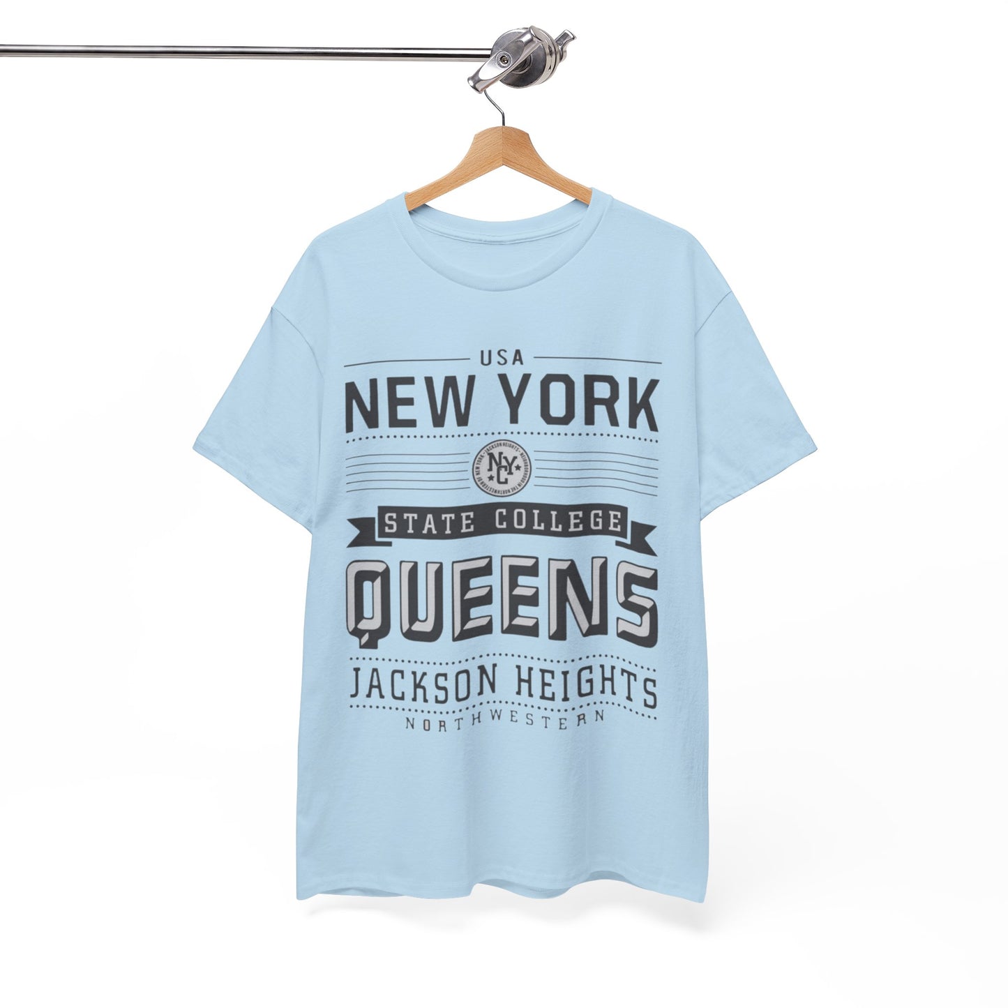 New York Queens Jackson Heights Tee — Vintage State College Graphic T-Shirt