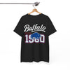 White Smoke Vintage Buffalo Graphic Tee — '1980' Distressed Hometown t-shirt  retro graphic tee  collegiate distressed shirt