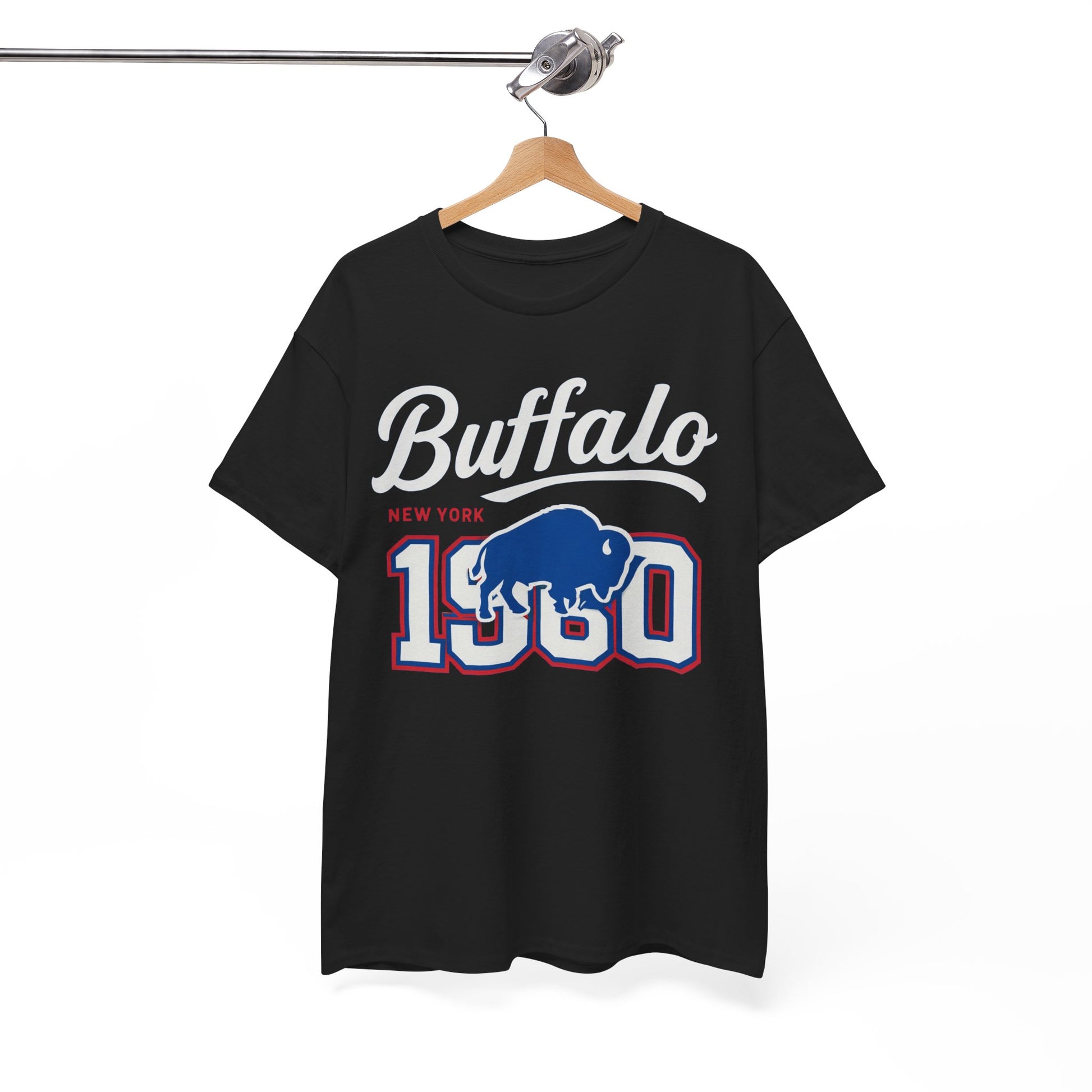 White Smoke Vintage Buffalo Graphic Tee — '1980' Distressed Hometown t-shirt  retro graphic tee  collegiate distressed shirt