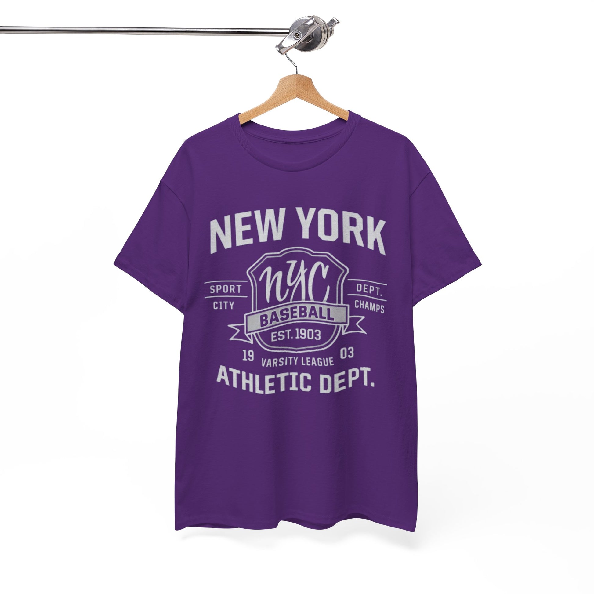 White Smoke New York NYC Baseball Athletic Dept. T‑Shirt — Vintage Varsity Sports Tee