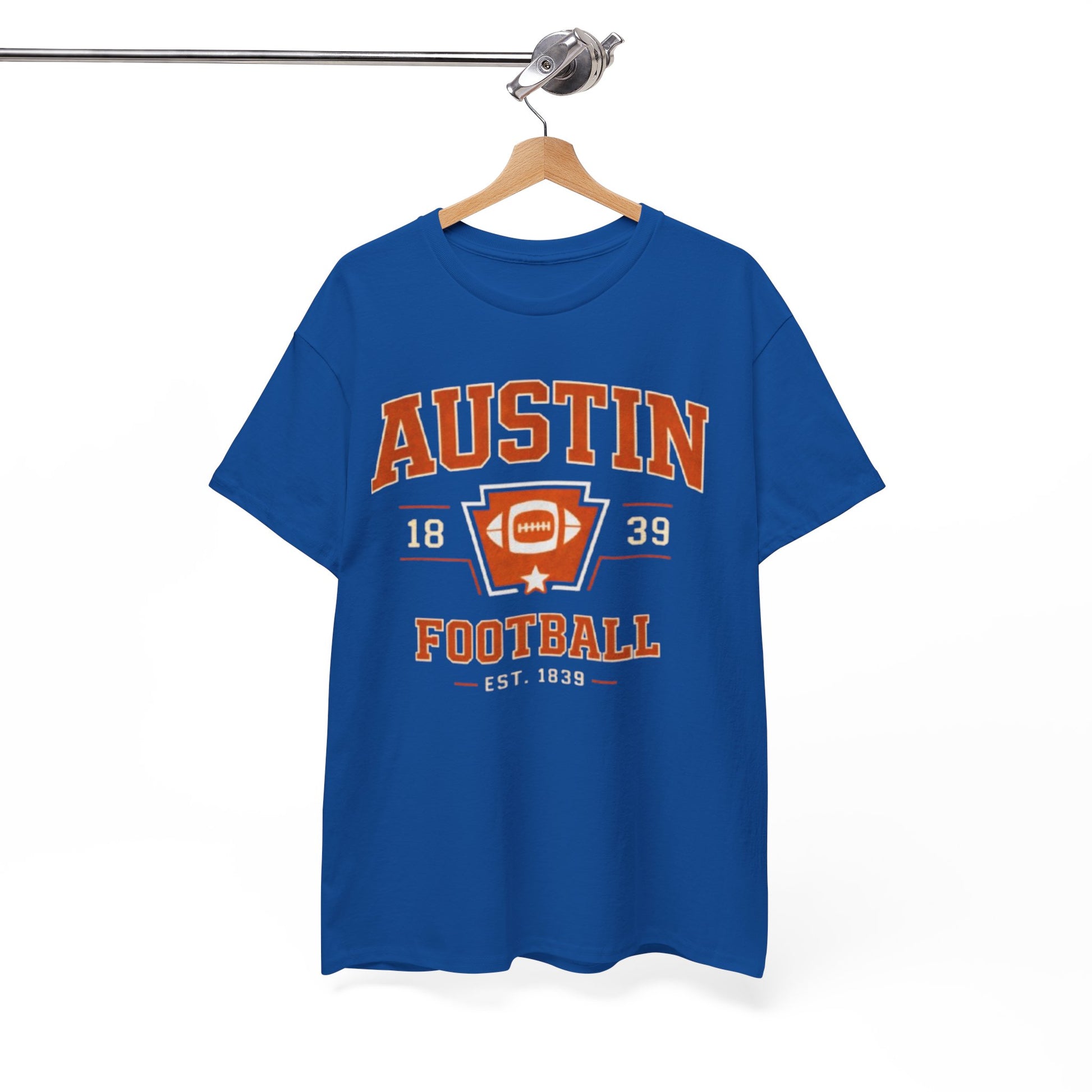 White Smoke Austin Football Graphic Tee – Vintage Collegiate Football Shirt