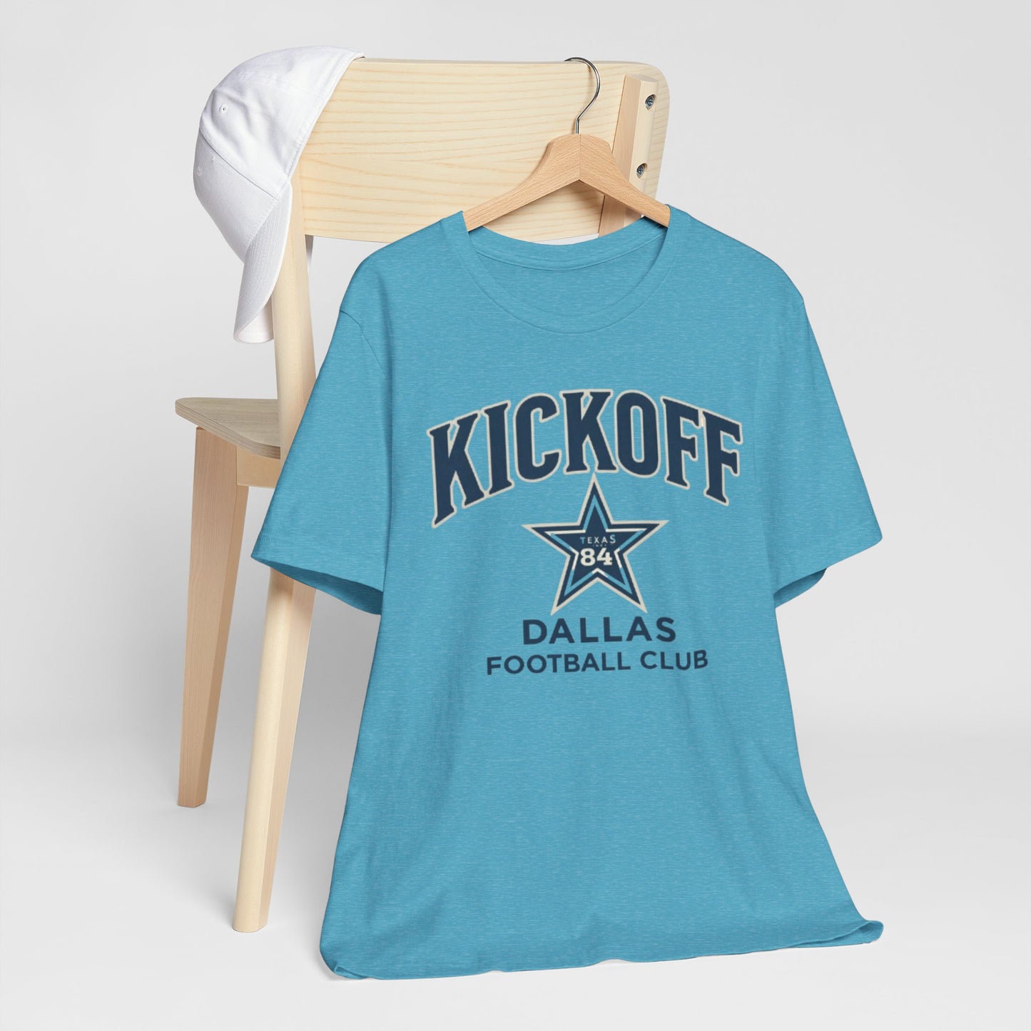 Cadet Blue Kickoff Dallas Football Club Tee — Vintage Star Game Day Shirt