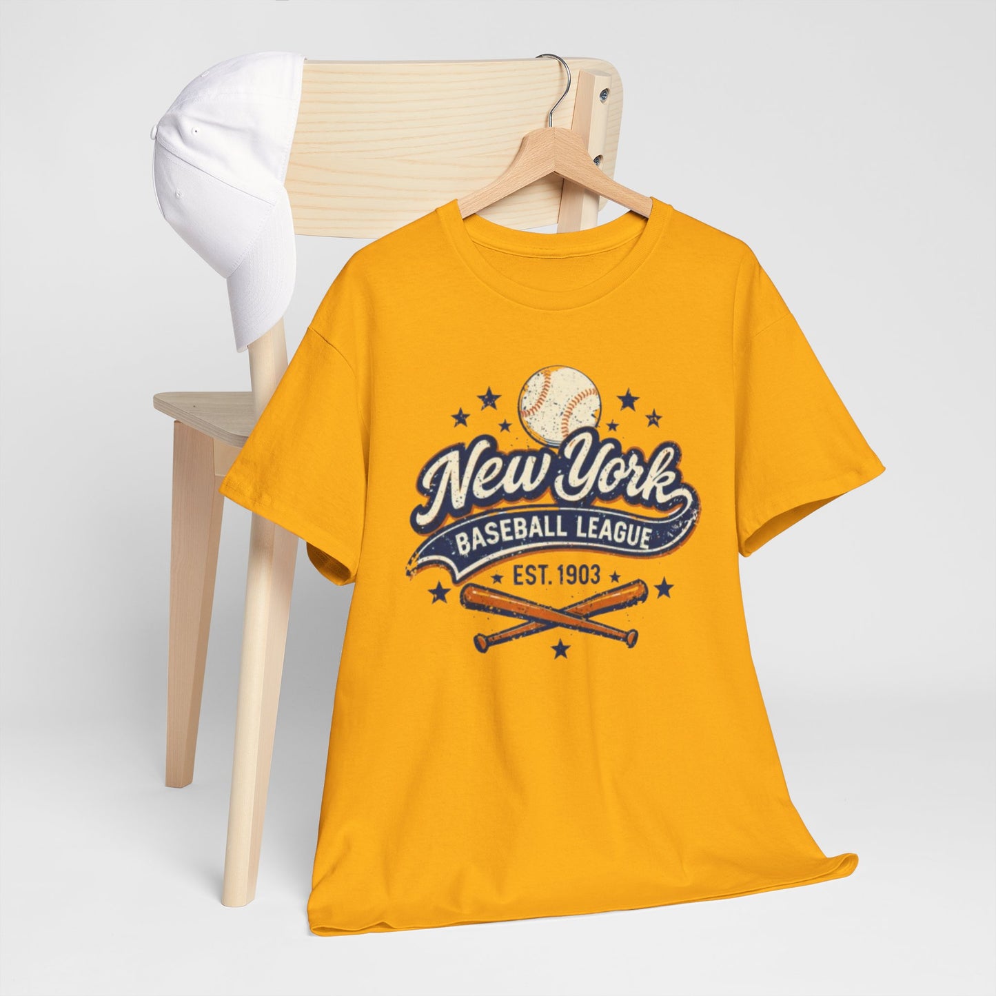 New York Baseball League Tee — Vintage 'Est. 1903' Baseball Graphic Shirt