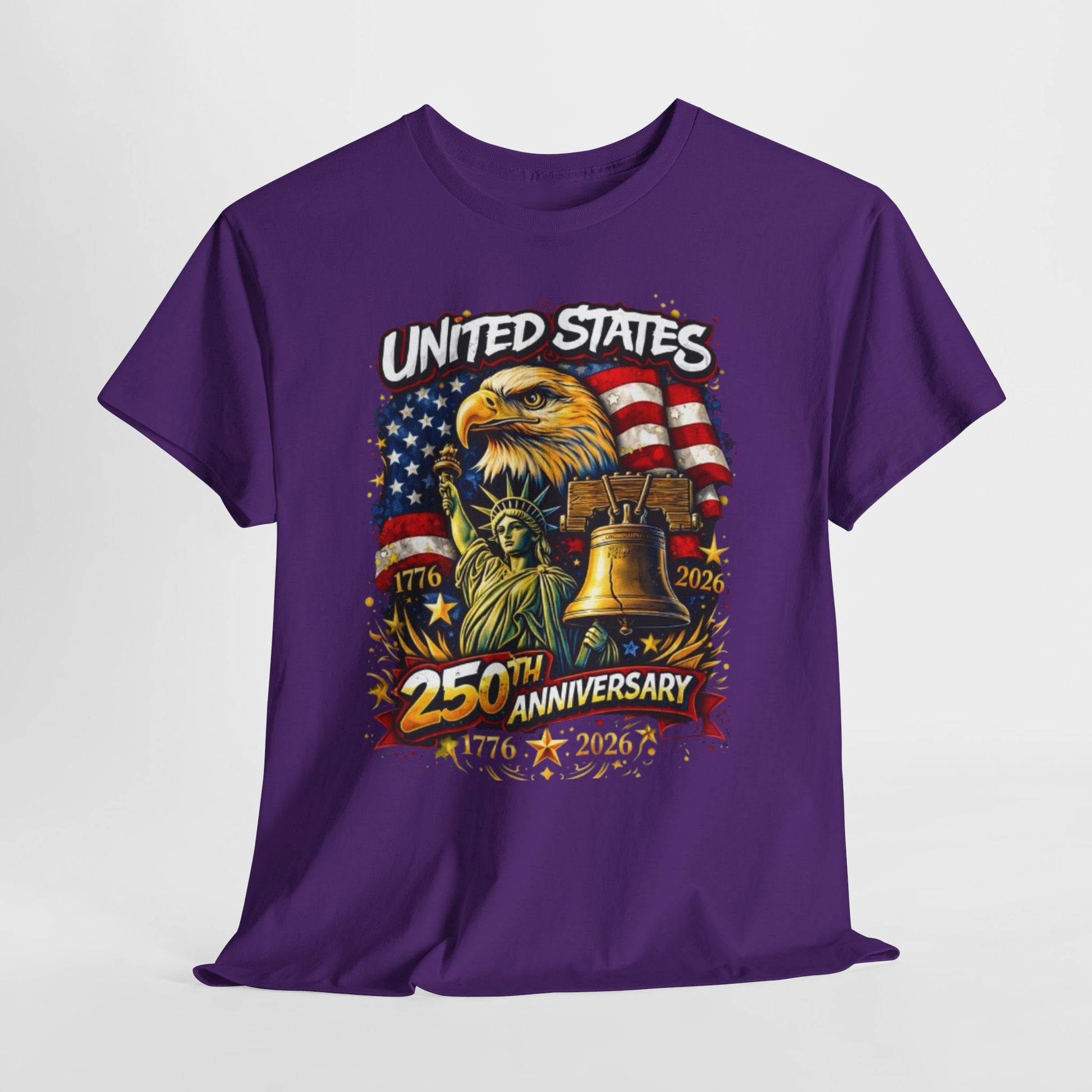 Lavender United States 250th Anniversary Streetwear T-Shirt – Patriotic Urban Graphic Tee