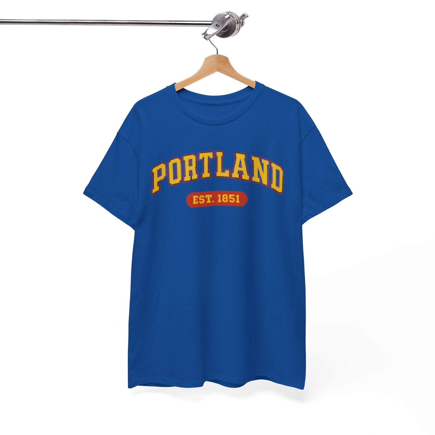 Portland Vintage College Tee — "PORTLAND EST. 1851" Graphic T-Shirt