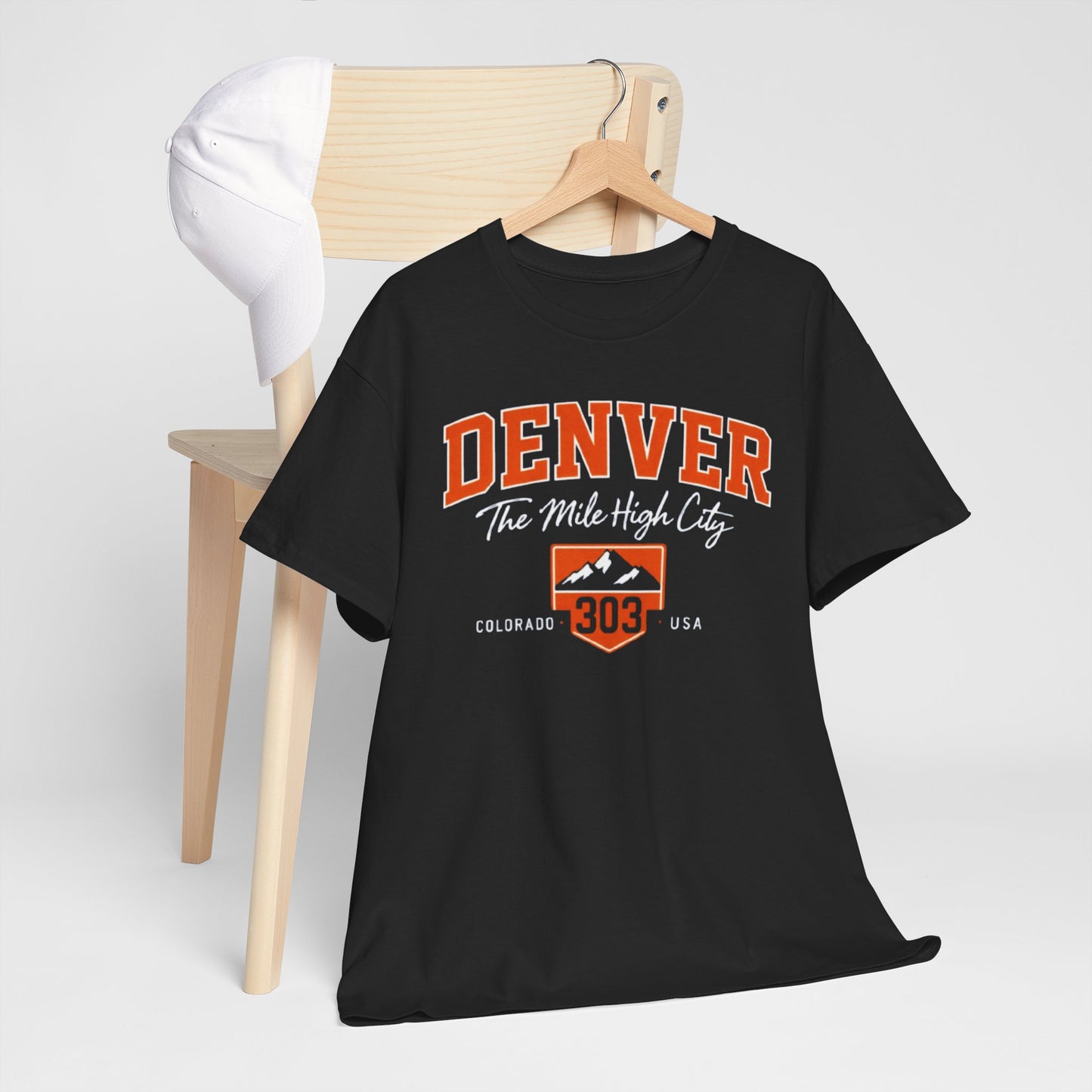 Denver 303 T-Shirt — Retro Orange City Crest Tee