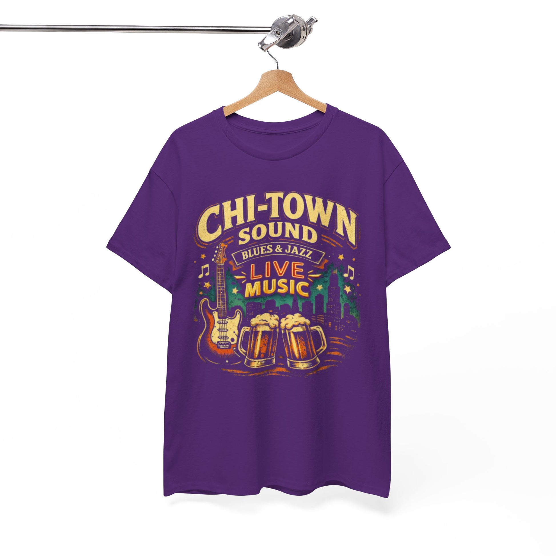 White Smoke Chi-Town Sound Blues and Jazz Live Music T-Shirt – Chicago Vintage Music Graphic Tee
