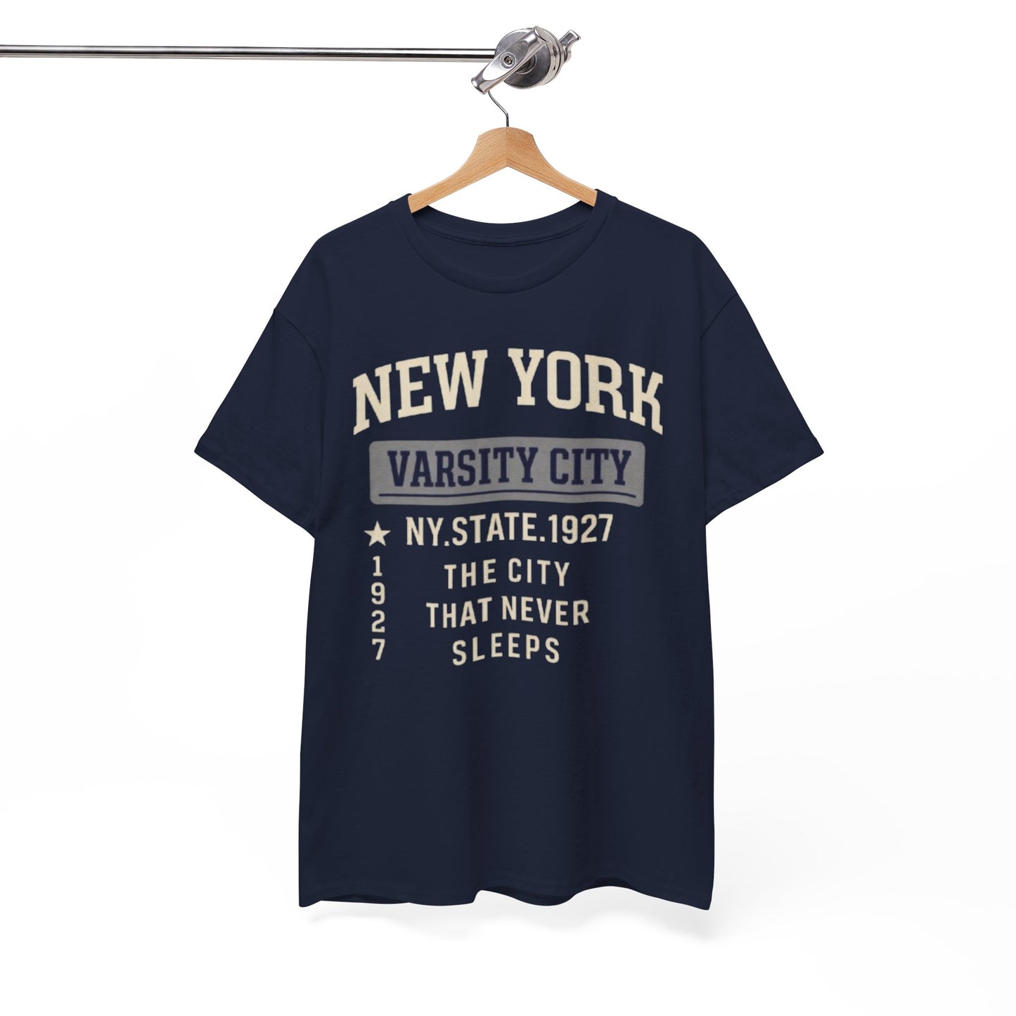 White Smoke New York Varsity City T-Shirt — 'The City That Never Sleeps' Vintage Tee