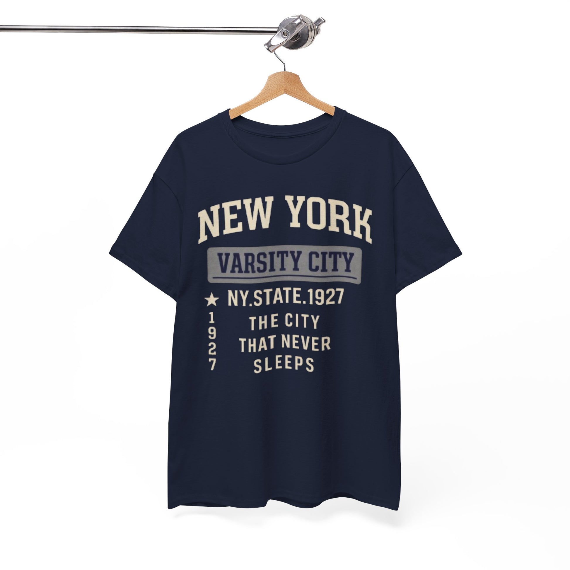 White Smoke New York Varsity City T-Shirt — 'The City That Never Sleeps' Vintage Tee