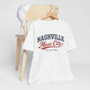 Lavender Nashville Music City T Shirt Vintage 90s Varsity Style — Vintage Americana Tour Tee