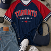 Toronto Baseball Shirt Navy Red Minimal Athletic Tee Everyday Street Style