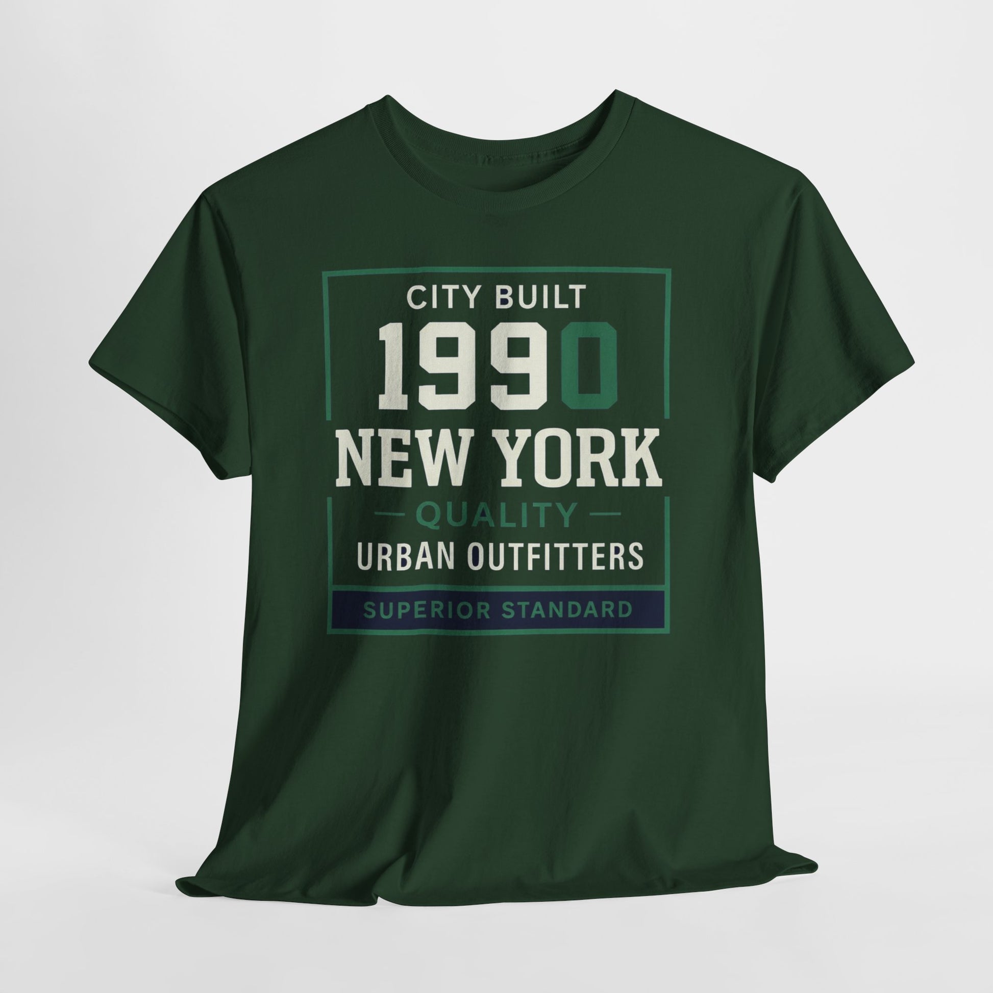Dark Slate Gray 1990 New York Tee — Vintage City Built Graphic T‑Shirt