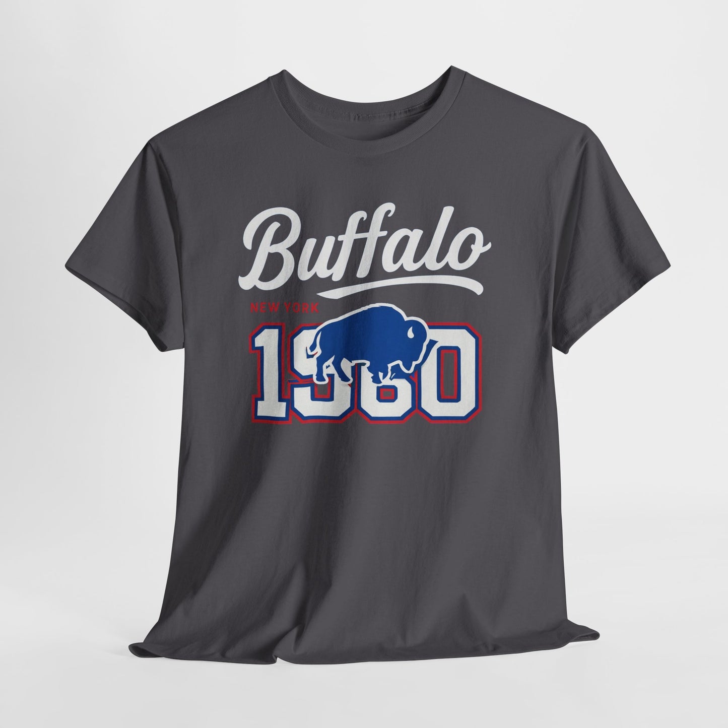 Dark Slate Gray Vintage Buffalo Graphic Tee — '1980' Distressed Hometown t-shirt  retro graphic tee  collegiate distressed shirt