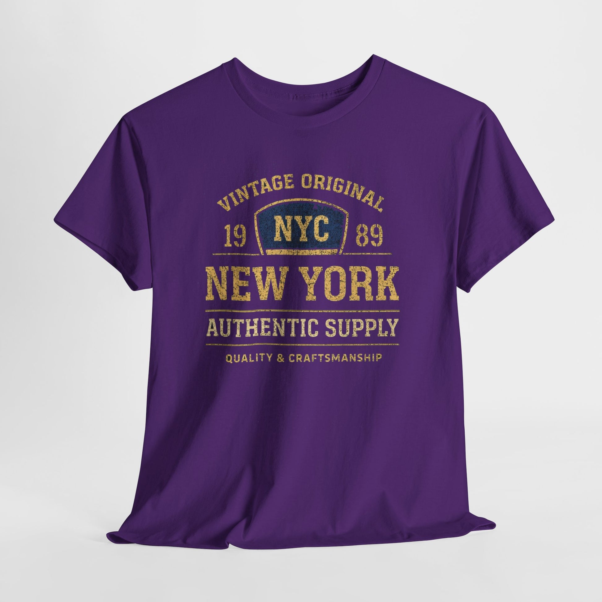 Dark Slate Blue Vintage NYC 1989 New York Tee — Authentic Supply Graphic T-Shirt