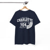 White Smoke Charlotte 704 Varsity Athletic Streetwear T Shirt –  College Graphic Tee