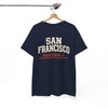 White Smoke San Francisco Baseball Tee — Retro City Sports T‑Shirt
