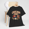 Dark Slate Gray Chicago 1987 Vintage Sports T-Shirt – Retro Baseball and Football Graphic Tee
