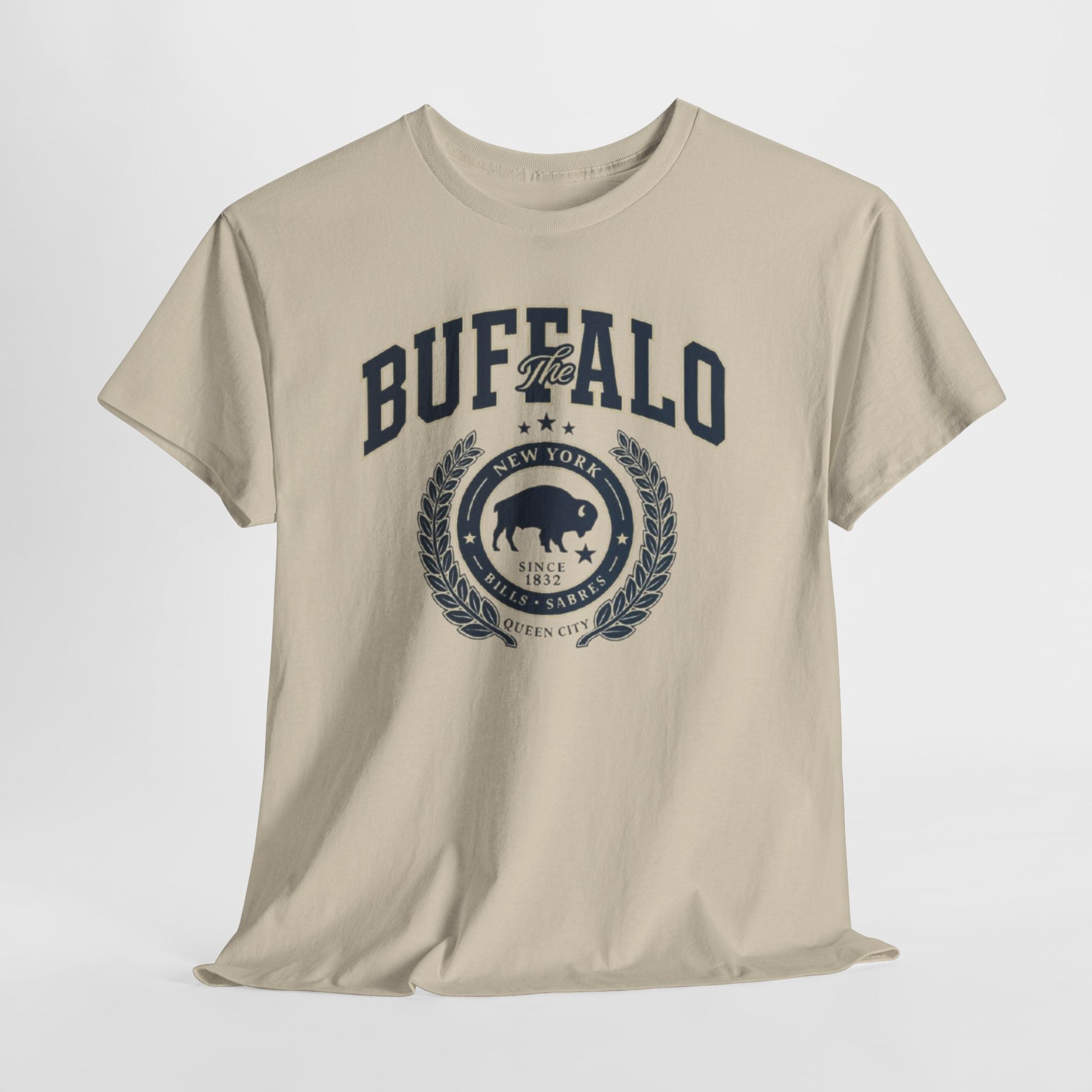 Gray Buffalo Crest Tee – Vintage Buffalo Logo T-Shirt