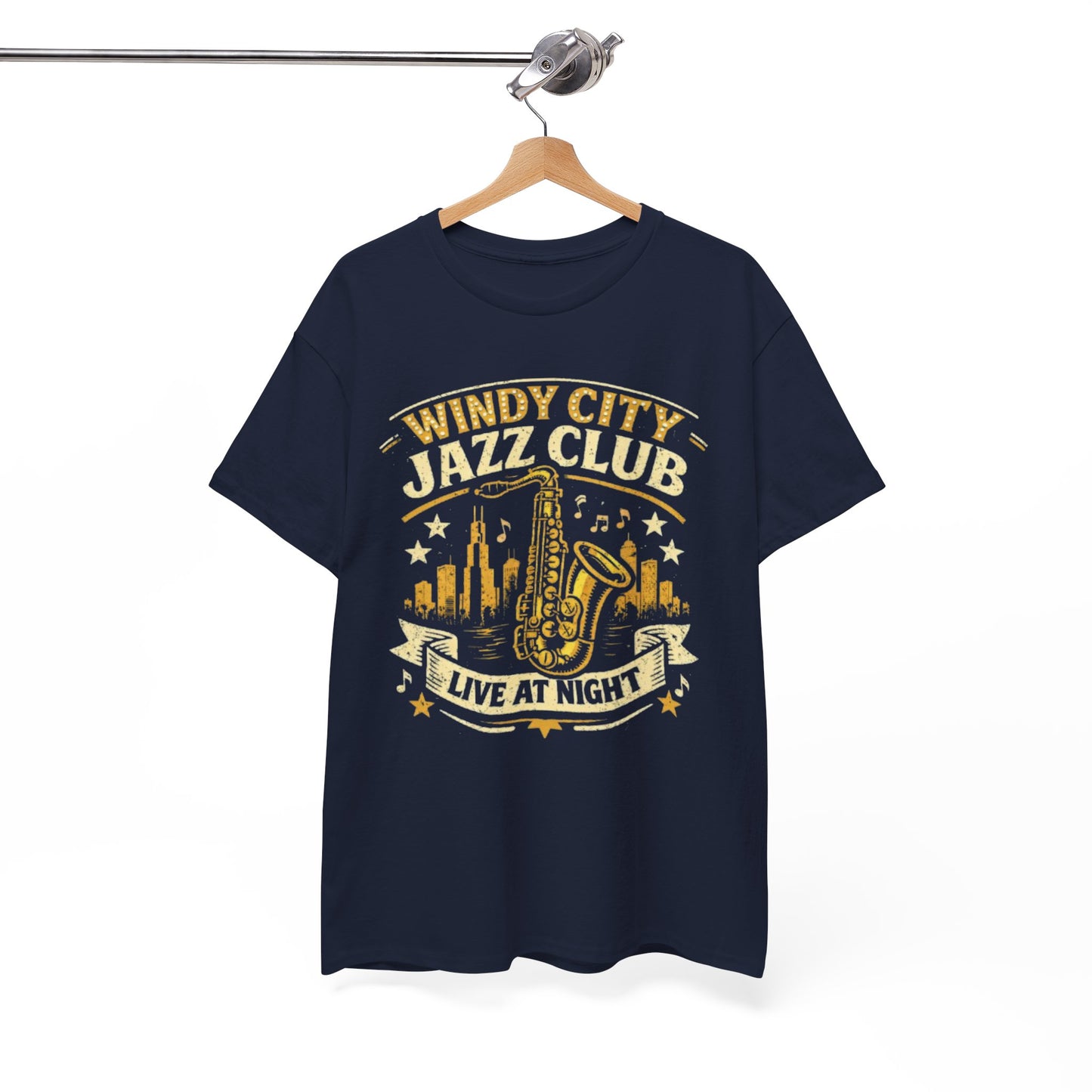 White Smoke Windy City Jazz Club T-Shirt – Vintage Chicago Music Streetwear Tee
