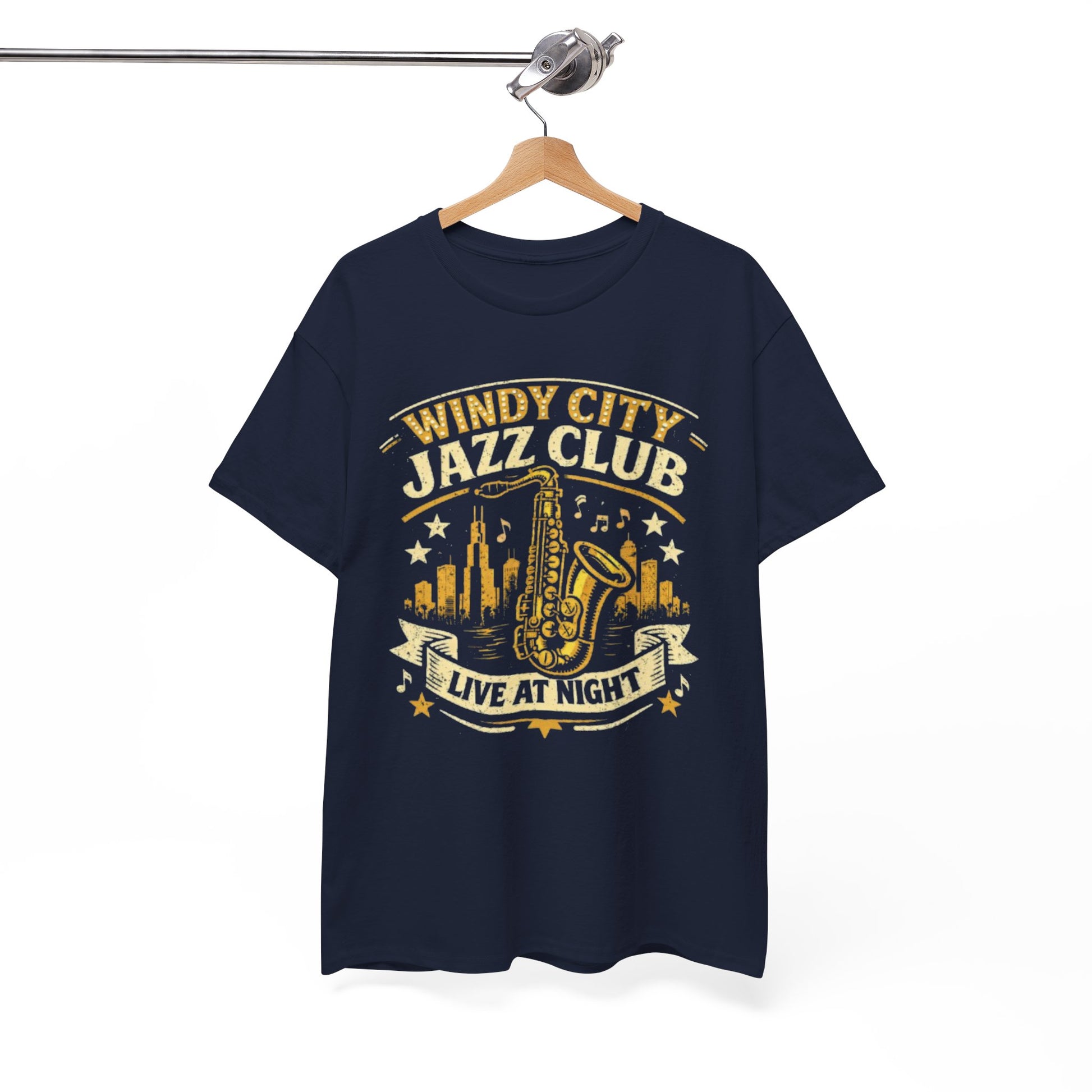 White Smoke Windy City Jazz Club T-Shirt – Vintage Chicago Music Streetwear Tee