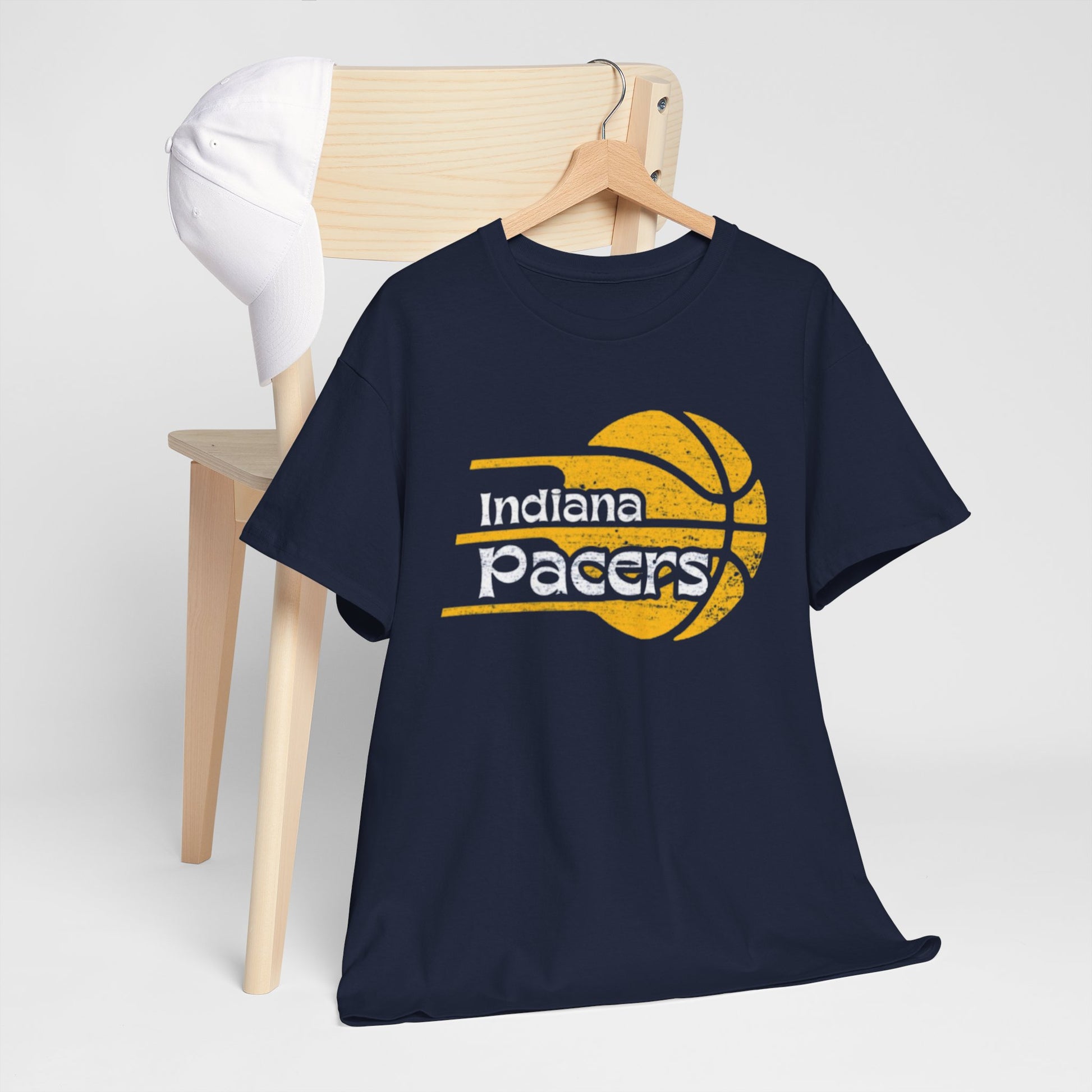 Dark Slate Gray Pacers Retro Basketball Tee — Indiana Pacers Logo T-Shirt