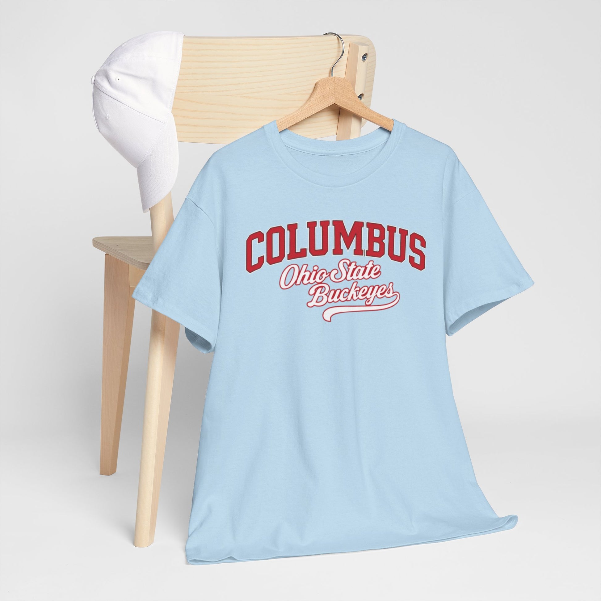 Light Blue Columbus Ohio Varsity T-Shirt – Retro College Style Streetwear Tee