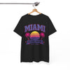 White Smoke Miami Ocean Drive Est. 305 Graphic T-Shirt – Retro Sunset Beach Streetwear Tee