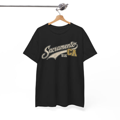 White Smoke Sacramento CA Vintage Script T‑Shirt — 916 Retro City Tee