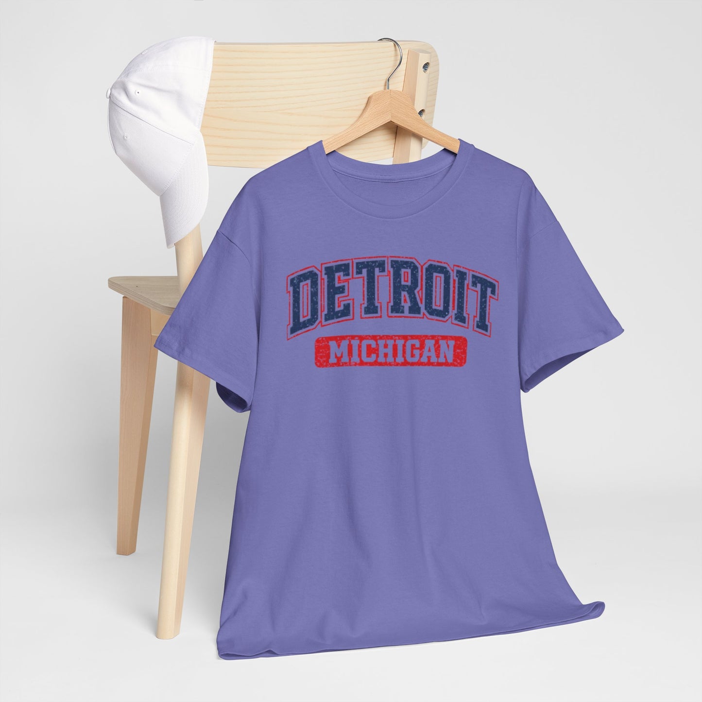 Light Slate Gray Detroit Michigan Vintage Collegiate T-Shirt Vintage city tee  College style