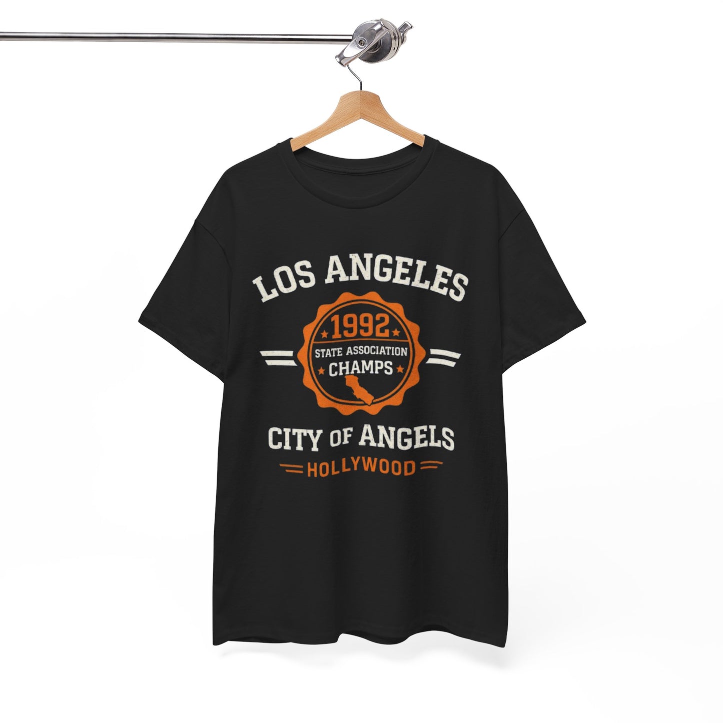 Los Angeles 1992 City of Angels Graphic T-Shirt – Vintage Hollywood Streetwear Tee