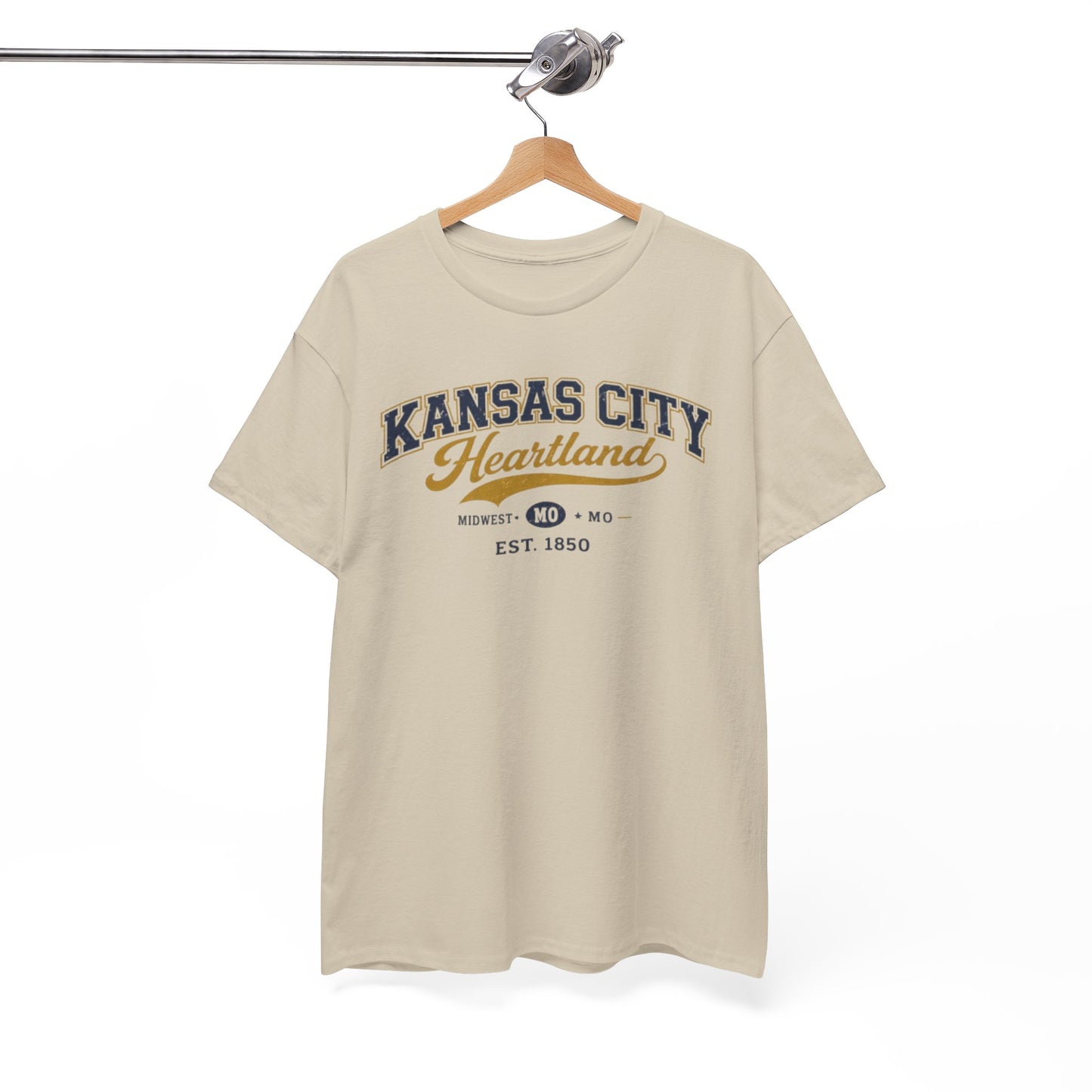 White Smoke Kansas City Heartland Tee — Vintage Midwest Est. 1850 Cotton Shirt