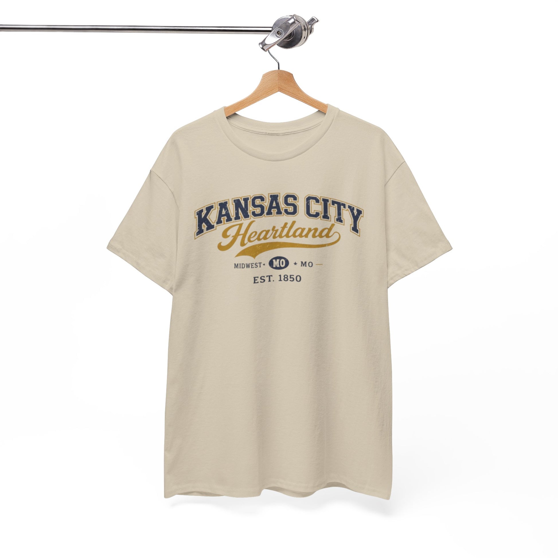 White Smoke Kansas City Heartland Tee — Vintage Midwest Est. 1850 Cotton Shirt
