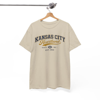 White Smoke Kansas City Heartland Tee — Vintage Midwest Est. 1850 Cotton Shirt