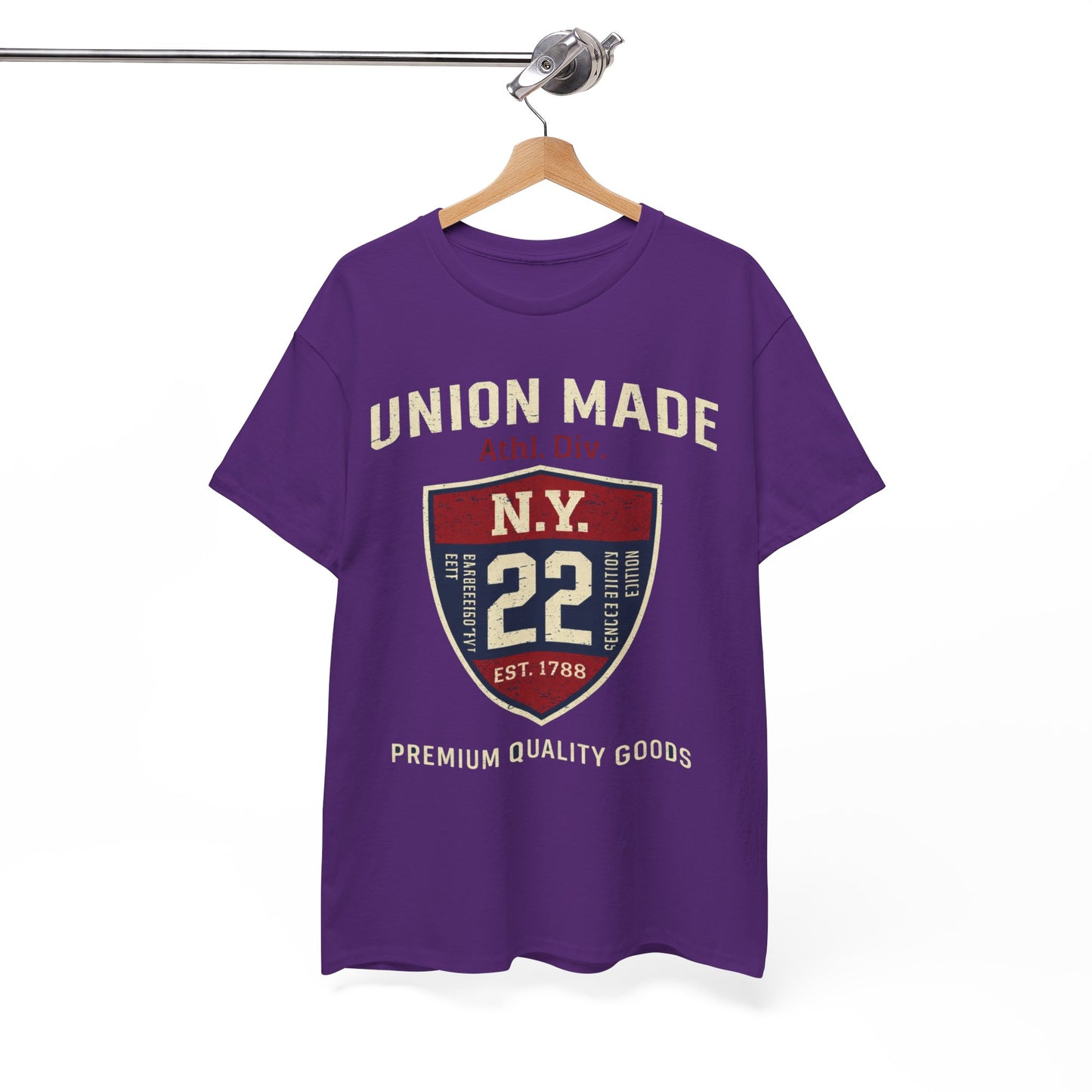 New York  NY Union Made Shield Tee — Vintage 'N.Y. 22' Graphic Cotton T-Shirt
