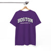 White Smoke Boston Massachusetts Tee — Classic Collegiate City T‑Shirt