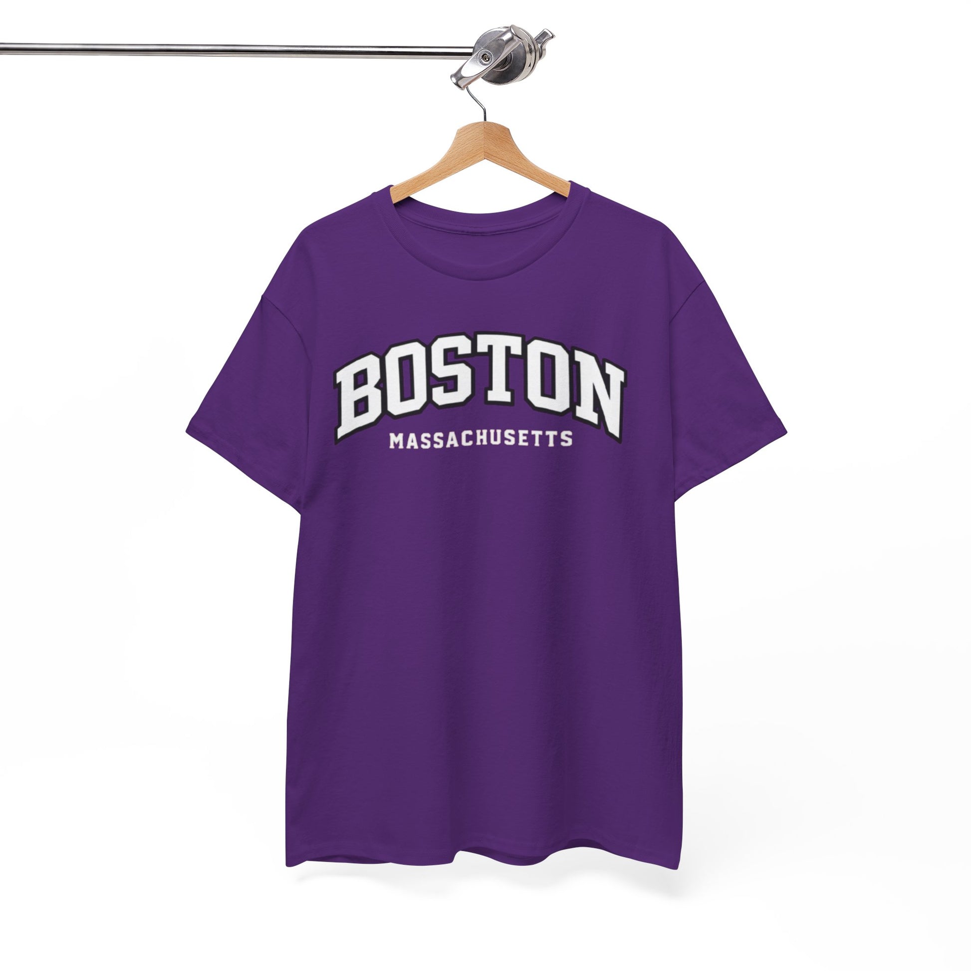 White Smoke Boston Massachusetts Tee — Classic Collegiate City T‑Shirt